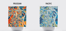 Load image into Gallery viewer, New Delhi Map Shower Curtain - india Shower Curtain - Chroma Series