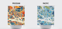 Load image into Gallery viewer, Stockholm Map Shower Curtain - sweden Shower Curtain - Chroma Series