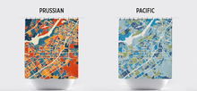 Load image into Gallery viewer, Riverside Map Shower Curtain - usa Shower Curtain - Chroma Series