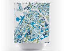 Load image into Gallery viewer, Dubai Map Shower Curtain - uae Shower Curtain - Chroma Series