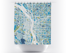 Load image into Gallery viewer, Portland Map Shower Curtain - usa Shower Curtain - Chroma Series