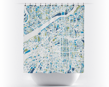 Load image into Gallery viewer, Osaka Map Shower Curtain - japan Shower Curtain - Chroma Series