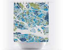 Load image into Gallery viewer, Stockholm Map Shower Curtain - sweden Shower Curtain - Chroma Series