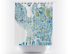 Load image into Gallery viewer, Seattle Map Shower Curtain - usa Shower Curtain - Chroma Series