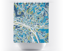 Load image into Gallery viewer, Rouen Map Shower Curtain - france Shower Curtain - Chroma Series