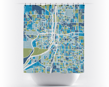 Load image into Gallery viewer, Grand Rapids Map Shower Curtain - usa Shower Curtain - Chroma Series