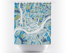 Load image into Gallery viewer, Cincinnati Map Shower Curtain - usa Shower Curtain - Chroma Series