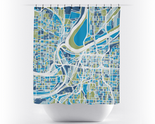 Load image into Gallery viewer, Kansas City Map Shower Curtain - usa Shower Curtain - Chroma Series