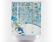 Load image into Gallery viewer, Long Beach Map Shower Curtain - usa Shower Curtain - Chroma Series