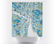 Load image into Gallery viewer, Zurich Map Shower Curtain - switzerland Shower Curtain - Chroma Series