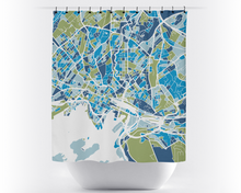 Load image into Gallery viewer, Oslo Map Shower Curtain - norway Shower Curtain - Chroma Series
