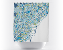 Load image into Gallery viewer, Barcelona Map Shower Curtain - spain Shower Curtain - Chroma Series
