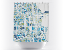 Load image into Gallery viewer, Chicago Map Shower Curtain - usa Shower Curtain - Chroma Series