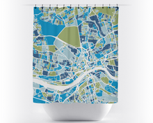 Load image into Gallery viewer, Newcastle Map Shower Curtain - uk Shower Curtain - Chroma Series
