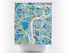 Load image into Gallery viewer, Prague Map Shower Curtain - czech republic Shower Curtain - Chroma Series
