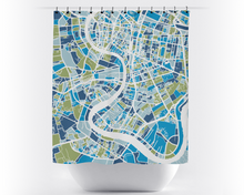 Load image into Gallery viewer, Bangkok Map Shower Curtain - thailand Shower Curtain - Chroma Series