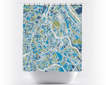 Load image into Gallery viewer, Vienna Map Shower Curtain - austria Shower Curtain - Chroma Series