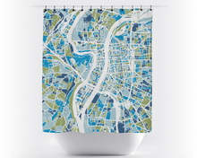 Load image into Gallery viewer, Lyon Map Shower Curtain - france Shower Curtain - Chroma Series