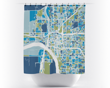 Load image into Gallery viewer, Tulsa Map Shower Curtain - usa Shower Curtain - Chroma Series