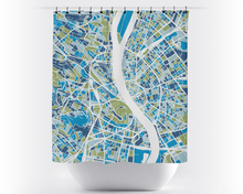 Load image into Gallery viewer, Budapest Map Shower Curtain - hungary Shower Curtain - Chroma Series