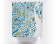 Load image into Gallery viewer, Montreal Map Shower Curtain - canada Shower Curtain - Chroma Series