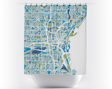 Load image into Gallery viewer, Milwaukee Map Shower Curtain - usa Shower Curtain - Chroma Series
