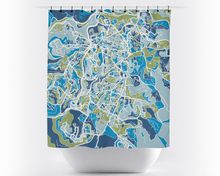 Load image into Gallery viewer, Jerusalem Map Shower Curtain - israel Shower Curtain - Chroma Series