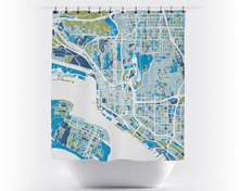 Load image into Gallery viewer, San Diego Map Shower Curtain - usa Shower Curtain - Chroma Series