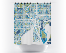 Load image into Gallery viewer, Tampa Map Shower Curtain - usa Shower Curtain - Chroma Series