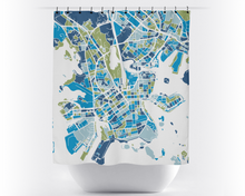 Load image into Gallery viewer, Helsinki Map Shower Curtain - finland Shower Curtain - Chroma Series