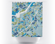 Load image into Gallery viewer, Riverside Map Shower Curtain - usa Shower Curtain - Chroma Series