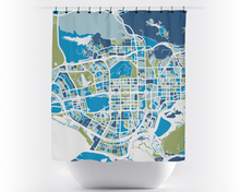 Load image into Gallery viewer, Shenzhen Map Shower Curtain - china Shower Curtain - Chroma Series