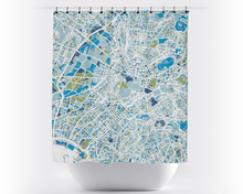 Load image into Gallery viewer, Athens Map Shower Curtain - greece Shower Curtain - Chroma Series