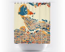 Load image into Gallery viewer, Vancouver Map Shower Curtain - canada Shower Curtain - Chroma Series