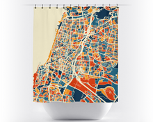 Load image into Gallery viewer, Tel Aviv Map Shower Curtain - israel Shower Curtain - Chroma Series