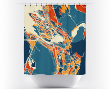 Charger l'image dans la galerie, Bergen Map Shower Curtain - norway Shower Curtain - Chroma Series