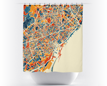 Load image into Gallery viewer, Barcelona Map Shower Curtain - spain Shower Curtain - Chroma Series