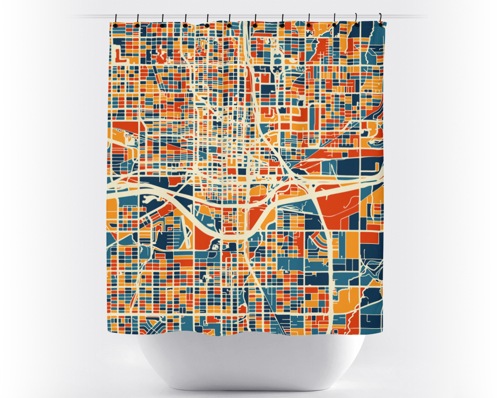 Oklahoma City Map Shower Curtain - usa Shower Curtain - Chroma Series –  Studio Raton, image size:1000x800