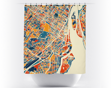 Load image into Gallery viewer, Montreal Map Shower Curtain - canada Shower Curtain - Chroma Series