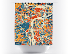 Load image into Gallery viewer, Prague Map Shower Curtain - czech republic Shower Curtain - Chroma Series