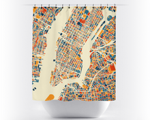 Load image into Gallery viewer, New York City Map Shower Curtain - usa Shower Curtain - Chroma Series
