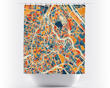 Load image into Gallery viewer, Vienna Map Shower Curtain - austria Shower Curtain - Chroma Series