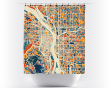 Load image into Gallery viewer, Portland Map Shower Curtain - usa Shower Curtain - Chroma Series