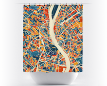 Load image into Gallery viewer, Budapest Map Shower Curtain - hungary Shower Curtain - Chroma Series