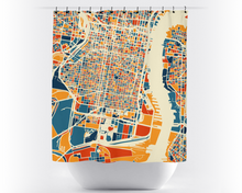 Load image into Gallery viewer, Philadelphia Map Shower Curtain - usa Shower Curtain - Chroma Series