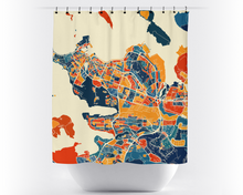 Load image into Gallery viewer, Reykjavik Map Shower Curtain - iceland Shower Curtain - Chroma Series