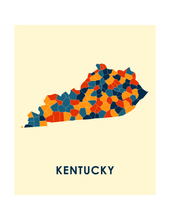 Load image into Gallery viewer, Kentucky Map Print - Full Color Map Poster