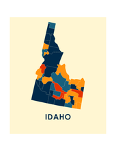 Load image into Gallery viewer, Idaho Map Print - Full Color Map Poster