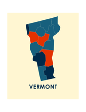 Load image into Gallery viewer, Vermont Map Print - Full Color Map Poster