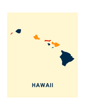 Load image into Gallery viewer, Hawaii Map Print - Full Color Map Poster